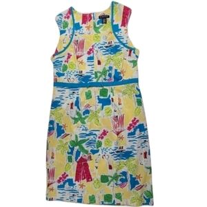 Goodclothes Collections Dress Novelty Print Sleeveless Beach Scene, Size 12